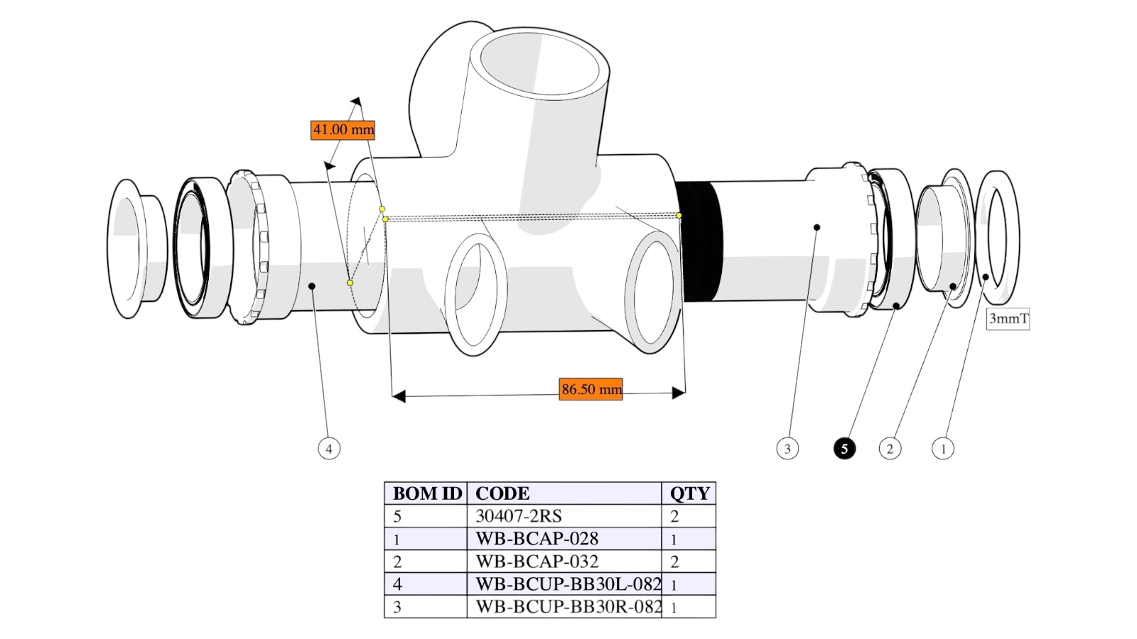 WISHBONE セラミック　BB86 DUB WISHBONE | BOTTOM BRACKET | BB86 | BB86-DUB